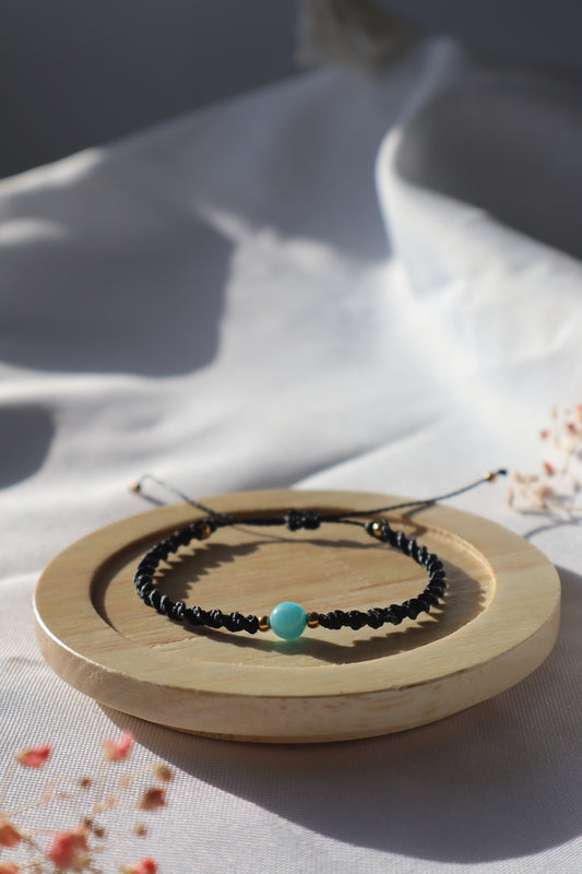 Bracelet en micro-macramé couleur au choix avec amazonite | Venise | Maiana