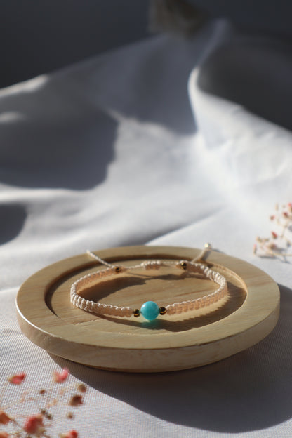 Bracelet en micro-macramé couleur au choix avec amazonite | Berlin | Maiana