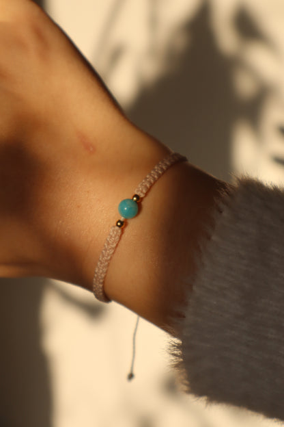 Bracelet en micro-macramé couleur au choix avec amazonite | Berlin | Maiana