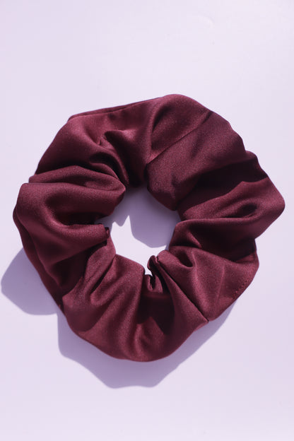 Chouchou cheveux abimés en satin bordeaux Maiana crea