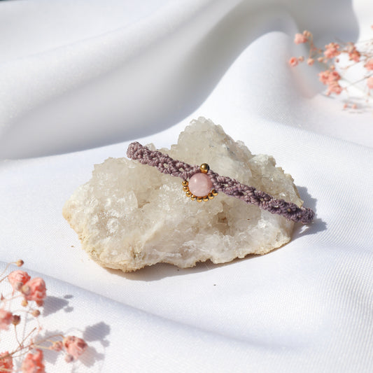 Bracelet en micro-macramé avec kunzite | Sagres | Maiana crea